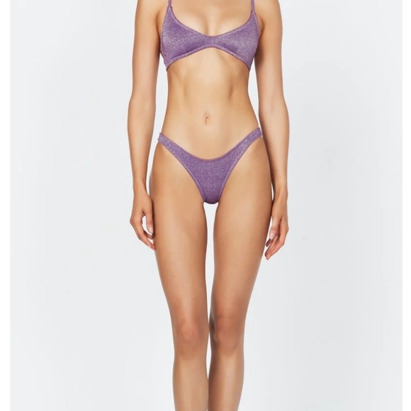 Violet sparkle Cheeky Bathing suit bottom - Picture 5 of 7